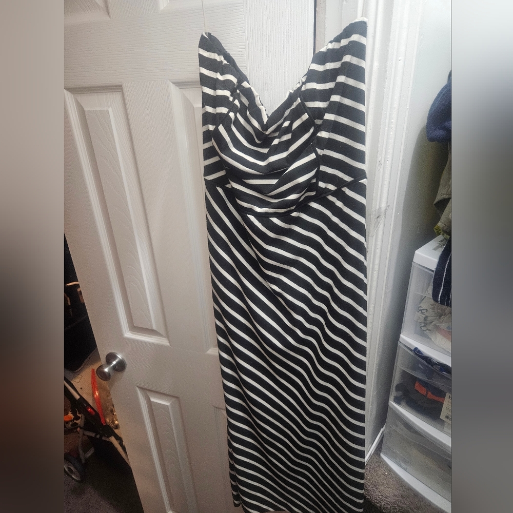 Black and White Striped Dress